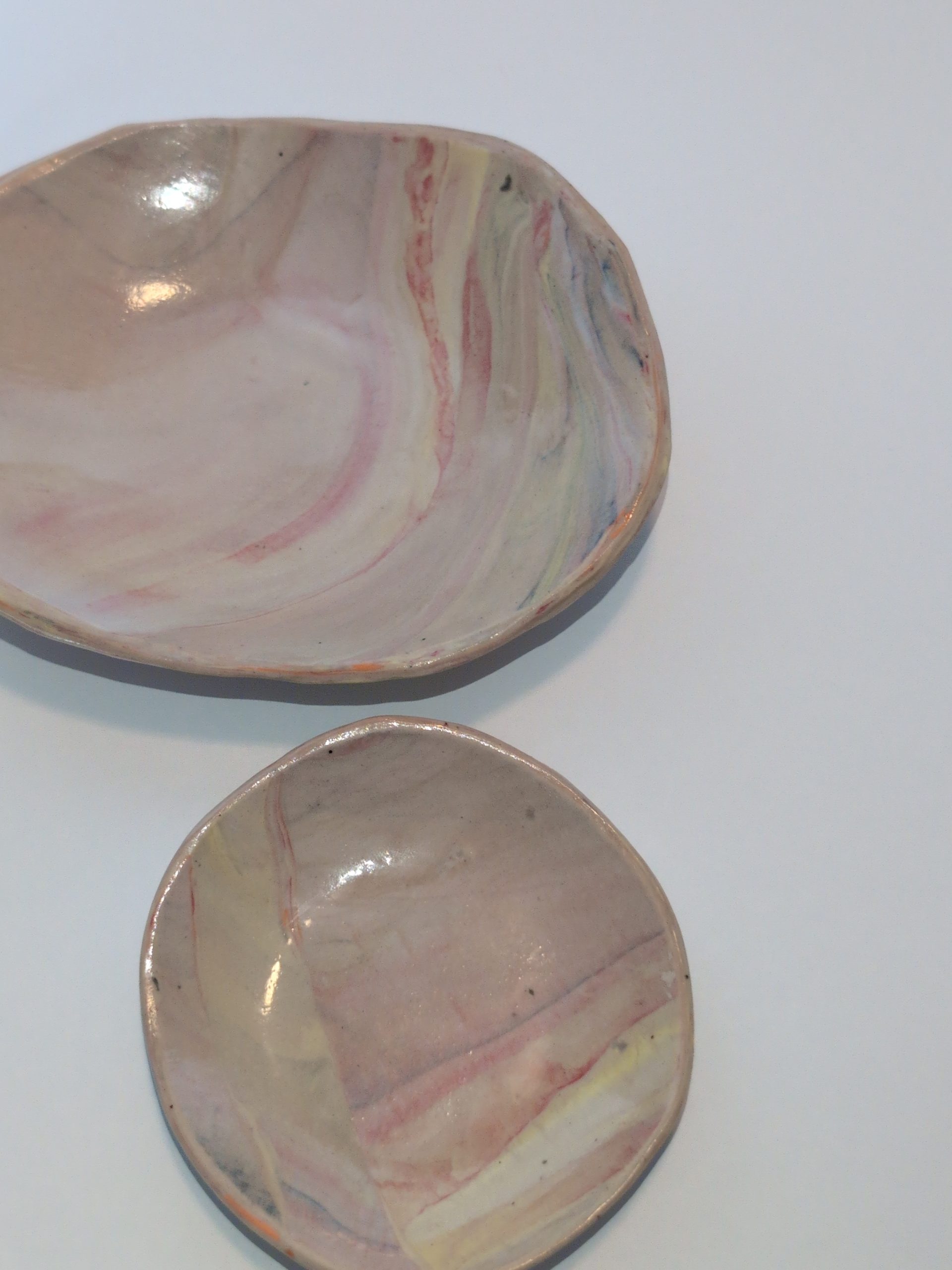 nerikomi colored clay dishes